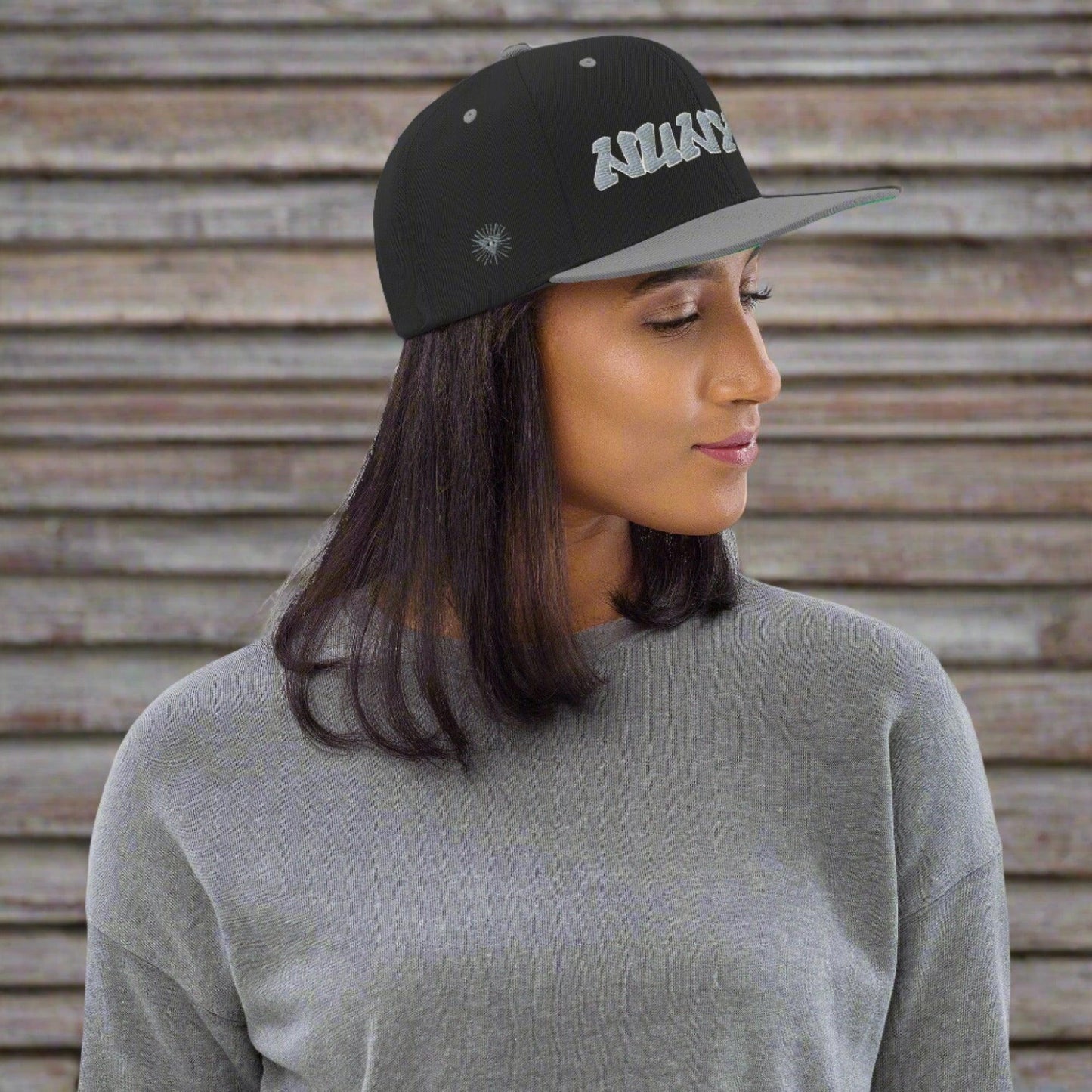 NUNYUH Snapback Hat (Black/Silver) - NUNYUH LLC